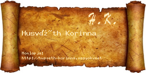 Husvéth Korinna névjegykártya